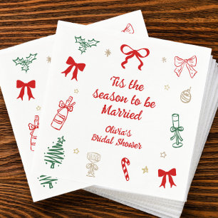 Tis the Season Christmas Bridal Shower Napkins