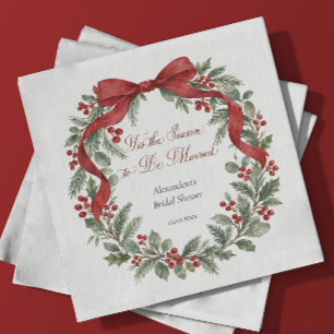 Tis the Season Christmas Bridal Shower Napkins