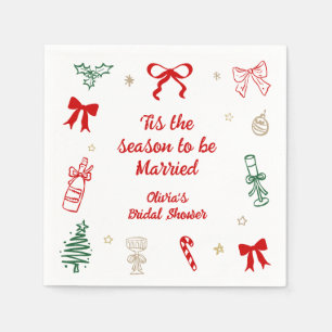 Tis the Season Christmas Bridal Shower Napkins