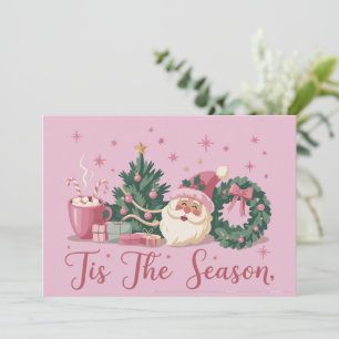 Tis The Season Christmas Cute Winter Santa Holiday Card
