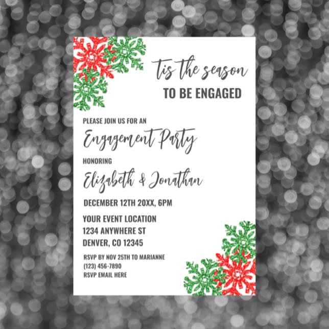 Tis The Season Christmas Engagement Party Invitation (Creator Uploaded)