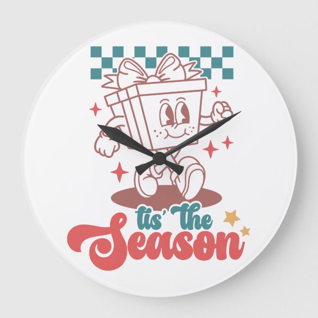 Tis' the Season | Christmas  Large Clock (Front)