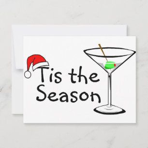 Tis The Season Christmas Martini Holiday Card