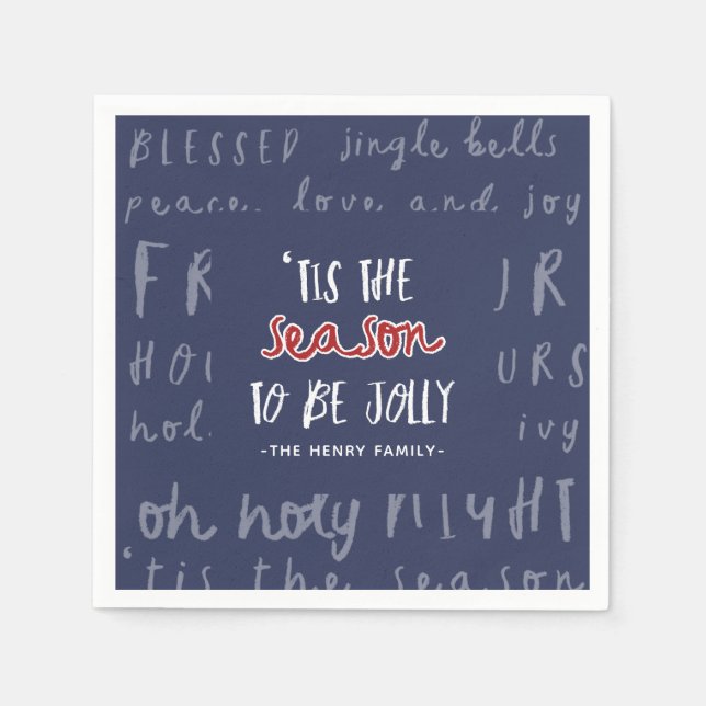 'Tis the season Christmas party Napkins (Front)