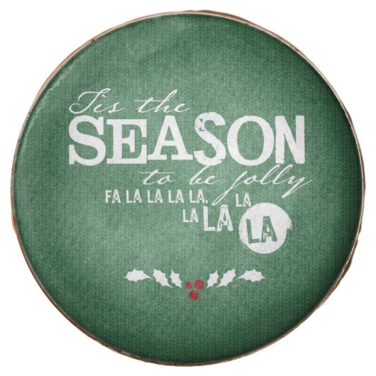 Tis the Season Christmas Quote (Green) Chocolate Covered Oreo (Front)
