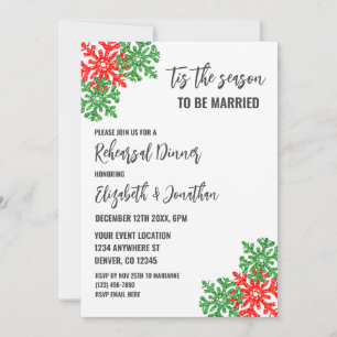 Tis The Season Christmas Rehearsal Dinner Invitation