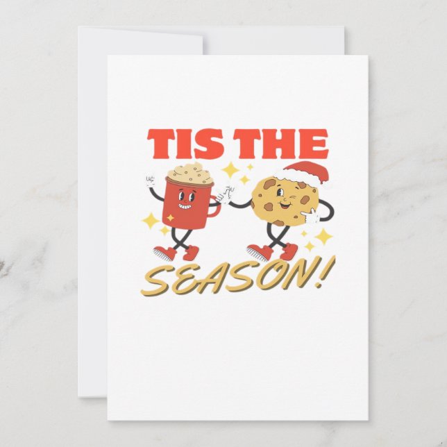 Tis The Season Christmas Retro Characters Holiday Card (Front)