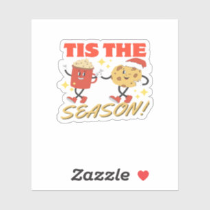 Tis The Season Christmas Retro Characters Sticker