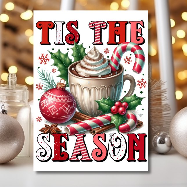 Tis the season Christmas retro santa Holiday Card (Creator Uploaded)