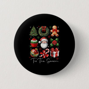 Tis The Season Christmas Santa Gingerbread Xmas Tr Button