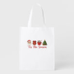 Tis The Season Christmas Santa Holiday Cheer Grocery Bag