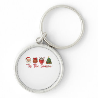 Tis The Season Christmas Santa Holiday Cheer Keychain