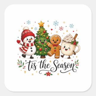 Tis the Season Christmas Square Sticker