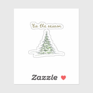 Tis The Season Christmas Tree Debbie Groovy Santa Sticker