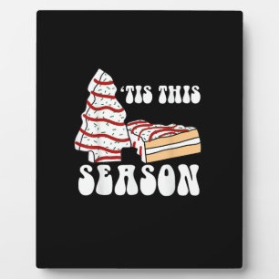 Tis The Season Christmas Tree Groovy Retro Vintage Plaque