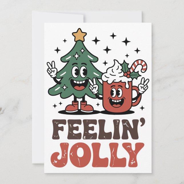 Tis The Season Christmas Tree Santa Hat Coffee Invitation (Front)