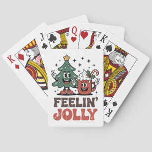 Tis The Season Christmas Tree Santa Hat Coffee Poker Cards