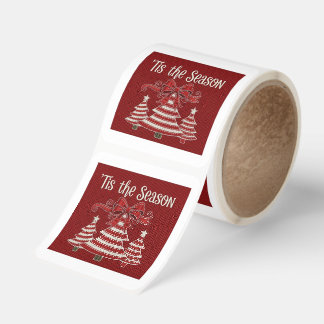 'Tis the Season' Christmas Trees Embroidery Design Square Sticker