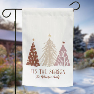 Tis The Season Christmas Trees Holiday Custom Home Garden Flag