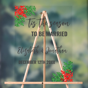 Tis The Season Christmas Wedding Acrylic Sign