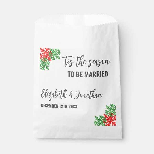 Tis The Season Christmas Wedding Favor Bag (Front)