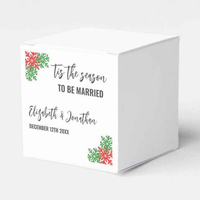 Tis The Season Christmas Wedding Favor Boxes (Front Side)