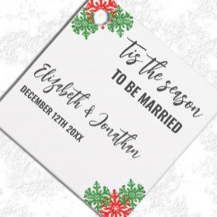 Tis The Season Christmas Wedding Favor Tags