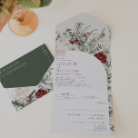'Tis The Season | Christmas Wedding Floral All In One Invitation<br><div class="desc">Featuring festive berries, elegant winter florals and lush greenery. Oh there are so many celebrations during the winter time especially around Christmas. What could be better than to celebrate your wedding and the holidays at the same time? These two parties strike the perfect balance between incorporating Christmas themes and reflecting...</div>