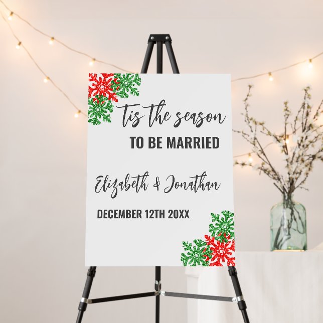 Tis The Season Christmas Wedding Foam Board (In Situ (Stand))