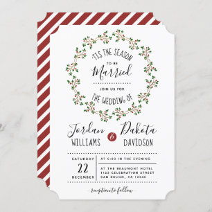 'Tis The Season Christmas Wedding Invitation