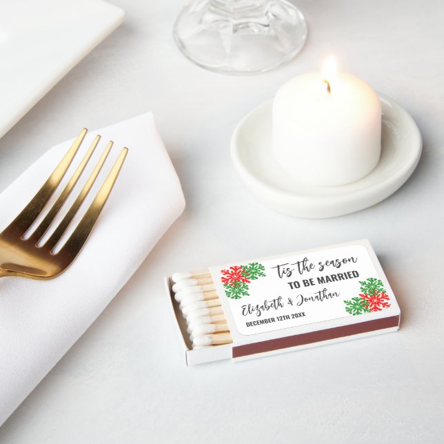 Tis The Season Christmas Wedding Matchboxes (Insitu)