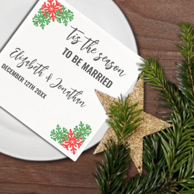 Tis The Season Christmas Wedding Napkins (Creator Uploaded)