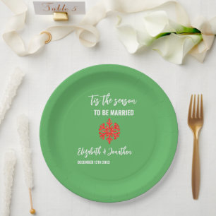 Tis The Season Christmas Wedding Paper Plates