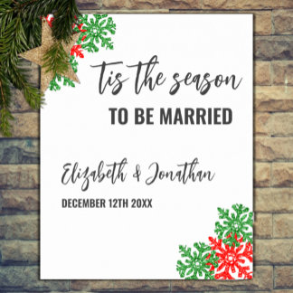 Tis The Season Christmas Wedding Poster