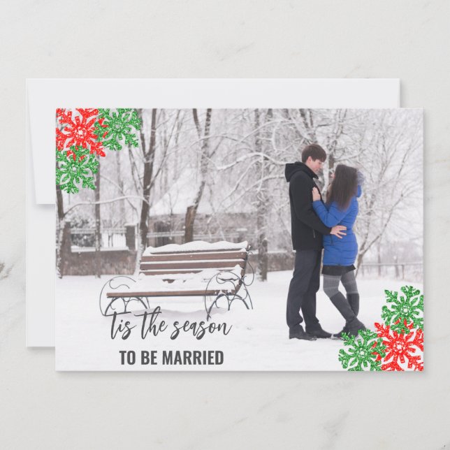 Tis The Season Christmas Wedding Save The Date (Front)