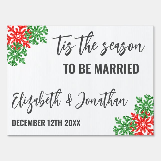 Tis The Season Christmas Wedding Sign (Front)