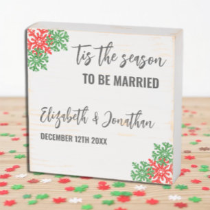 Tis The Season Christmas Wedding Wooden Box Sign