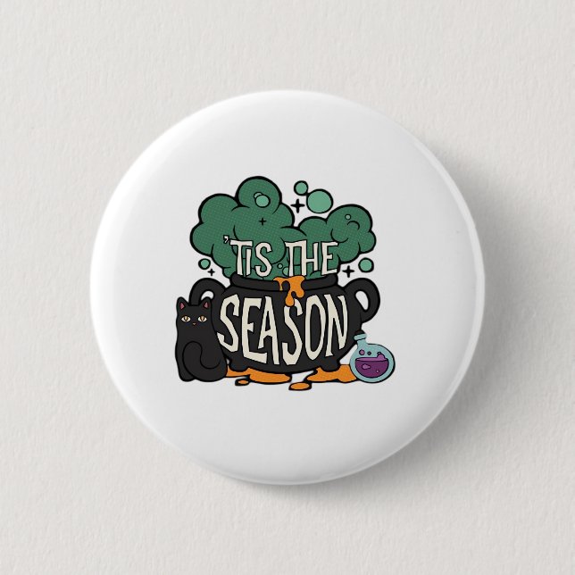 Tis The Season Classic Minimal Simple Button (Front)