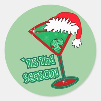 `tis The Season Classic Round Sticker by totallypainted at Zazzle