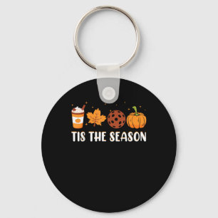 Tis The Season Coffee Fall Pickleball And Hallowee Keychain