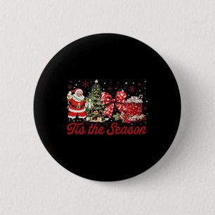 Tis' The Season Coffee Latte Gnome Sleigh Christma Button