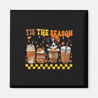Tis' The Season Coffee Pumpkin Border Collie Hallo Magnet