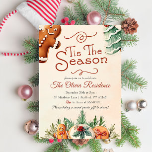 Tis The Season Cookies Christmas Party Invitation