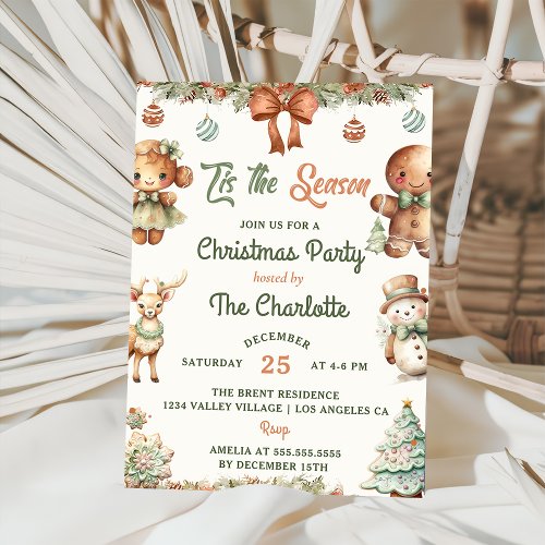 Tis The Season Cookies Christmas Party Invitation