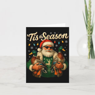 Tis The Season Cool Santa Duck Christmas Design  Card