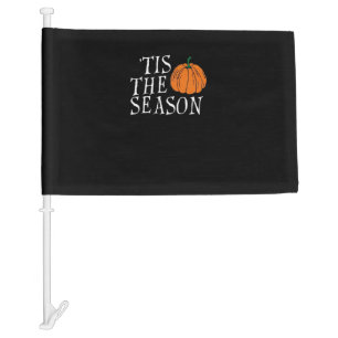 Tis The Season Cute Halloween Pumpkin Car Flag