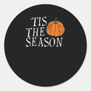 Tis The Season Cute Halloween Pumpkin Classic Round Sticker