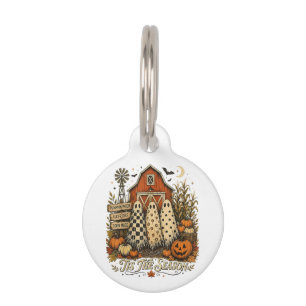 Tis The Season Fall Autumn Halloween Ghosts Pet ID Tag