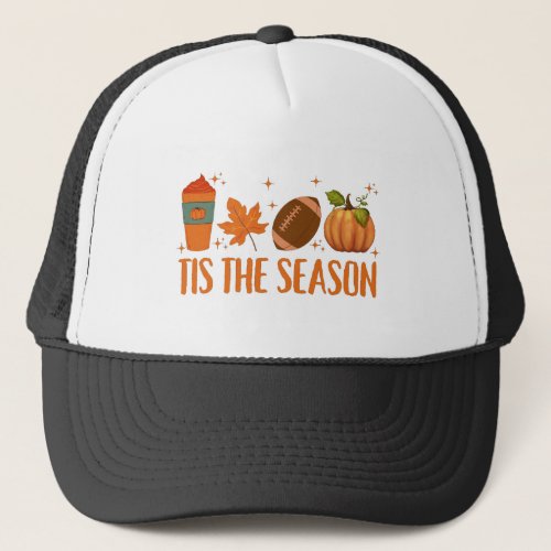 Tis The Season Fall Autumn Halloween Trucker Hat