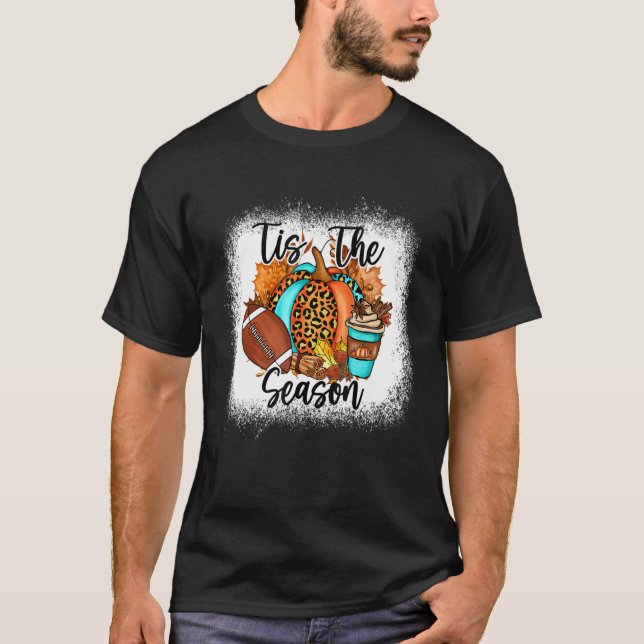 Tis the Season Fall Football Mom Pumpkin Spice Gam T-Shirt (Front)